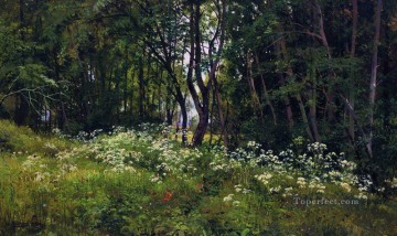 Bosque Painting - flores en el borde del bosque 1893 paisaje clásico Ivan Ivanovich árboles